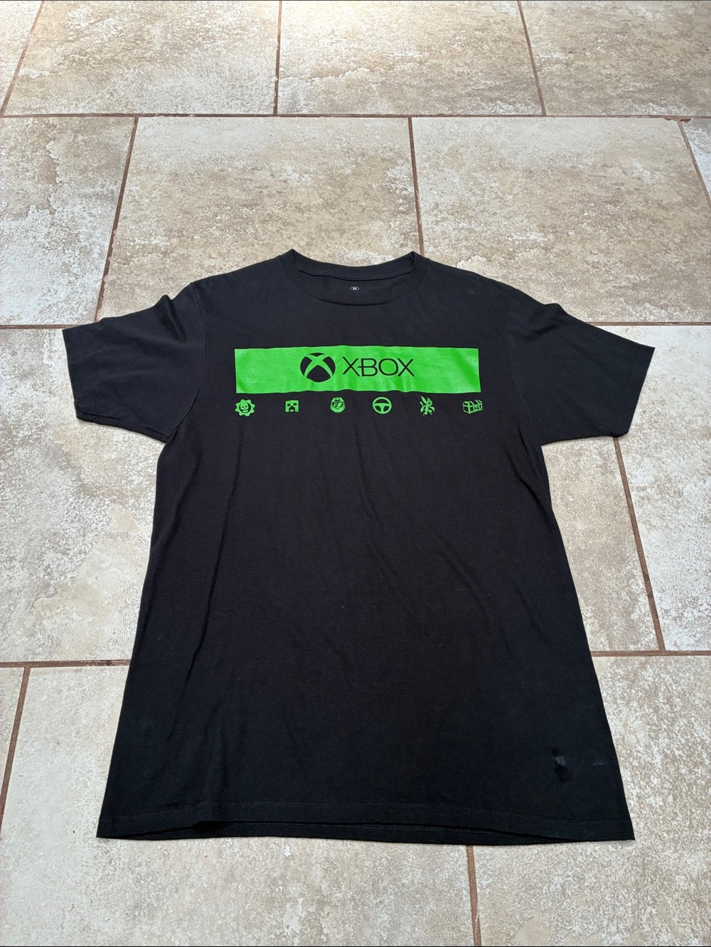 Xbox Men's Short Sleeve Tee in Black with Neon Green Logo